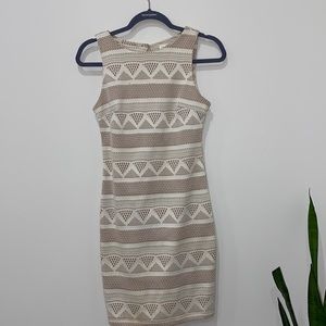 Cream body con dress